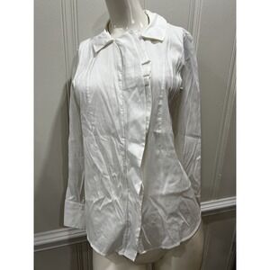 BOSS HUGO BOSS  Size 4 Stretch Blouse White
